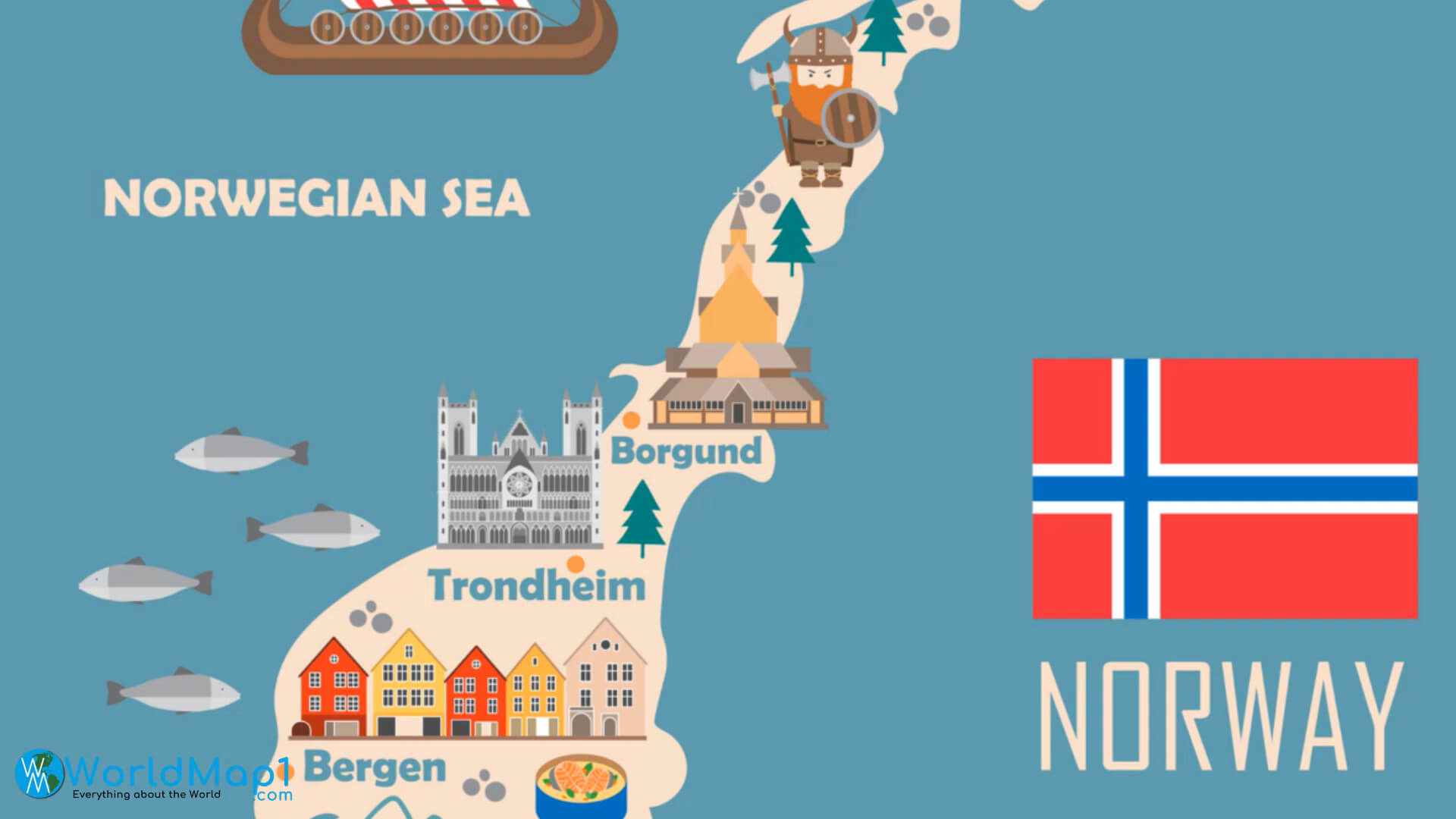 Norway and Norwegian Map